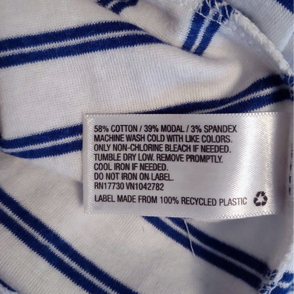 Merona Womens Tank Top Size Medium Blue White  Striped - Picture 5 of 6